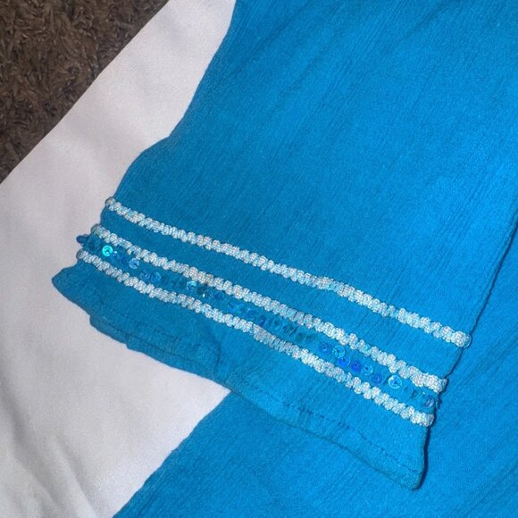 Lot of 2 International Concepts Pink & Blue Tunic Top - L/XL Embroidered NWT - Picture 7 of 9